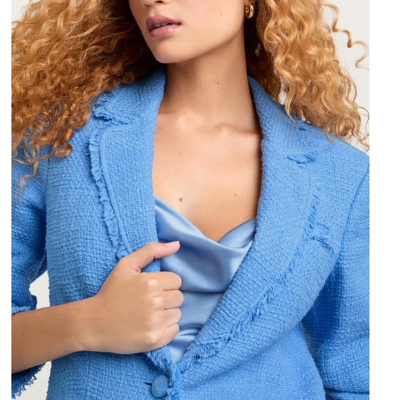 NWT Cinq à Sept Khloe Boucle Blazer - French Blue - Picture 6 of 7